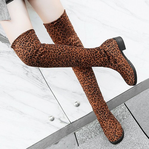 animal print long boots